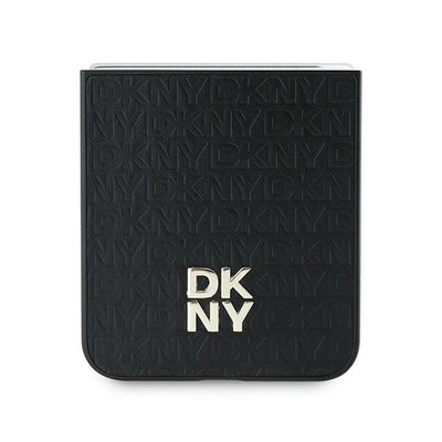 DKNY Repeat Pattern Stack Logo Case for Samsung Galaxy Z Flip6 - Black