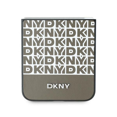 DKNY Repeat Pattern Bottom Stripe Case for Samsung Galaxy Z Flip 6 - Brown