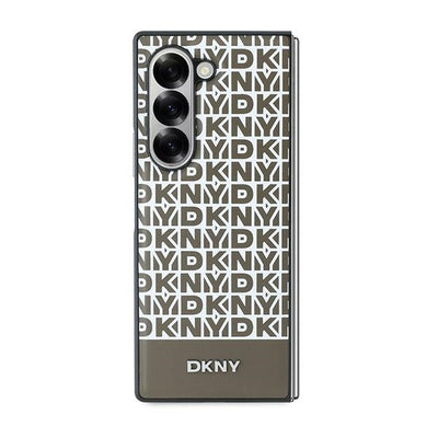DKNY Repeat Pattern Bottom Stripe Case for Samsung Galaxy Z Fold 6 - Brown
