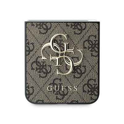 Guess Leather 4G Metal Logo Case for Samsung Galaxy Z Flip 6 - Brown