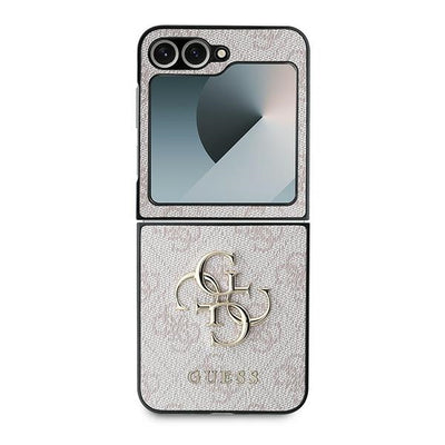 Guess Leather 4G Metal Logo Case for Samsung Galaxy Z Flip 6 - Pink