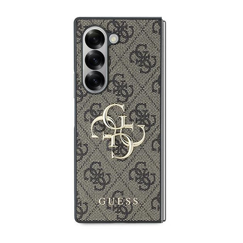 Guess Leather 4G Metal Logo Case for Samsung Galaxy Z Fold 6 - Brown