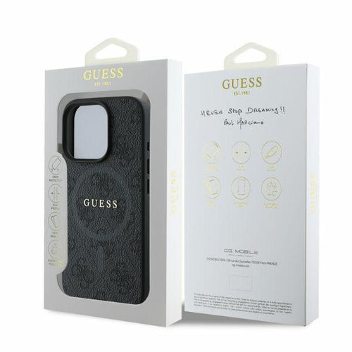 Guess 4G Ring Classic Logo MagSafe case for iPhone 16 Pro - black