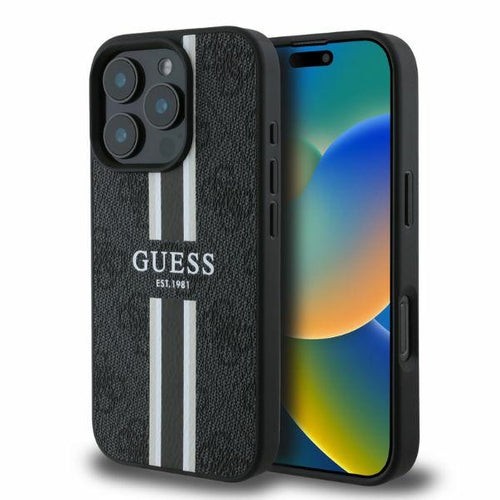 Guess 4G Printed Stripes MagSafe case for iPhone 16 Pro - black