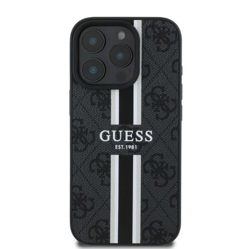 Guess 4G Printed Stripes MagSafe case for iPhone 16 Pro - black