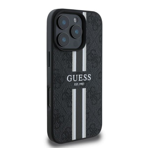 Guess 4G Printed Stripes MagSafe case for iPhone 16 Pro - black