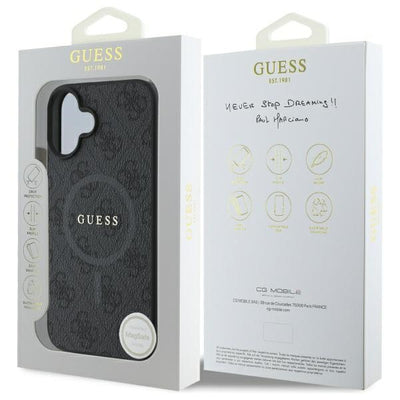 Guess 4G Ring Classic Logo MagSafe case for iPhone 16 - black