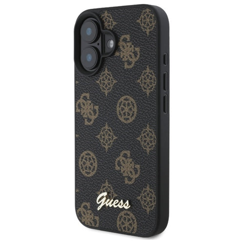 Guess Peony Script MagSafe iPhone 16 Case - Black