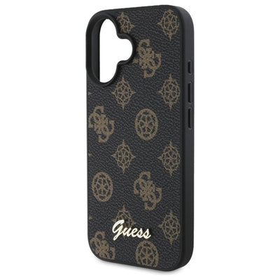 Guess Peony Script MagSafe iPhone 16 Case - Black