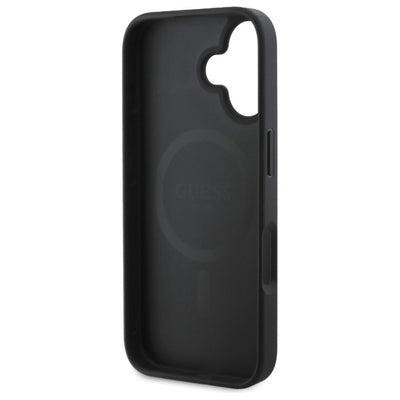Guess Peony Script MagSafe iPhone 16 Case - Black