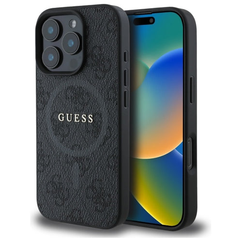 Guess 4G Ring Classic Logo MagSafe case for iPhone 16 Pro Max - black