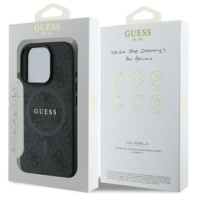 Guess 4G Ring Classic Logo MagSafe case for iPhone 16 Pro Max - black