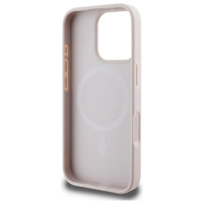 Guess 4G Ring Classic Logo MagSafe Case for iPhone 16 Pro Max - Pink