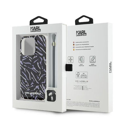 Karl Lagerfeld Zebra With Cord iPhone 15 Pro Max Case - Purple