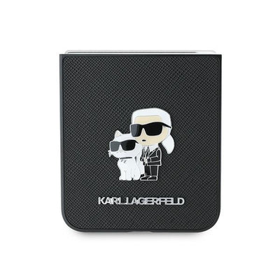 Karl Lagerfeld Saffiano Metal Pin Case for Samsung Galaxy Z Flip 6 - Black