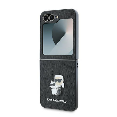 Karl Lagerfeld Saffiano Metal Pin Case for Samsung Galaxy Z Flip 6 - Black