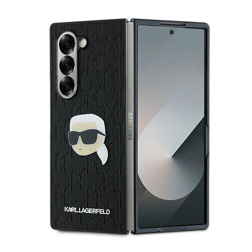 Karl Lagerfeld Saffiano Monogram Head Pin Case for Samsung Galaxy Z Fold 6 - Black