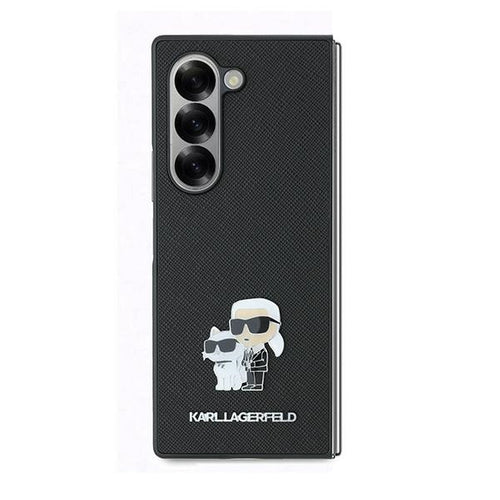Karl Lagerfeld Saffiano Metal Pin Case for Samsung Galaxy Z Fold 6 - Black