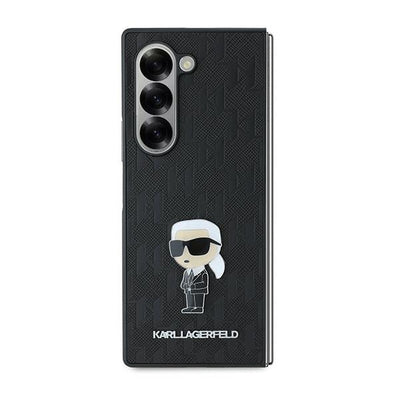 Karl Lagerfeld Saffiano Ikonik Pin Case for Samsung Galaxy Z Fold 6 - Black