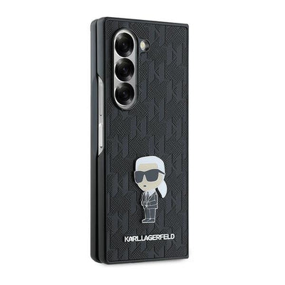 Karl Lagerfeld Saffiano Ikonik Pin Case for Samsung Galaxy Z Fold 6 - Black