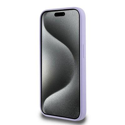 Karl Lagerfeld Silicone Karl&amp;Choupette Heads Ring MagSafe Case for iPhone 15 Pro - Purple