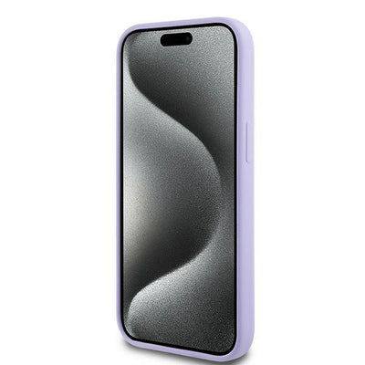 Karl Lagerfeld Silicone Karl&amp;Choupette Heads Ring MagSafe iPhone 15 Case - Purple