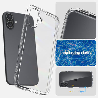 Spigen Ultra Hybrid iPhone 16 Case - Clear