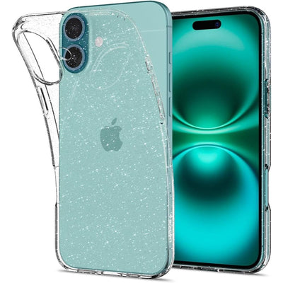 Spigen Liquid Crystal iPhone 16 Case - Clear Glitter