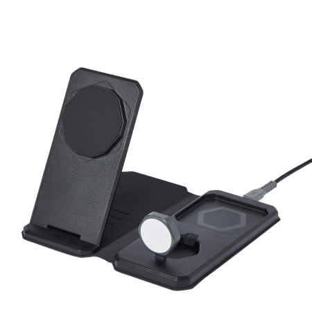 UAG 3in1 Travel Charger 15W Wireless Charger with MagSafe + Cable + Organizer - Black