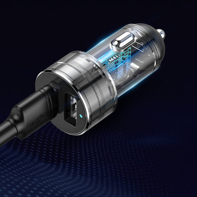 Baseus CRDYQ-01 splitter 2x cigarette lighter socket 80W 2x USB-A 3.1A - black