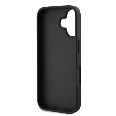 Guess Leather Metal Logo Strass Crossbody Case for iPhone 16 - Black