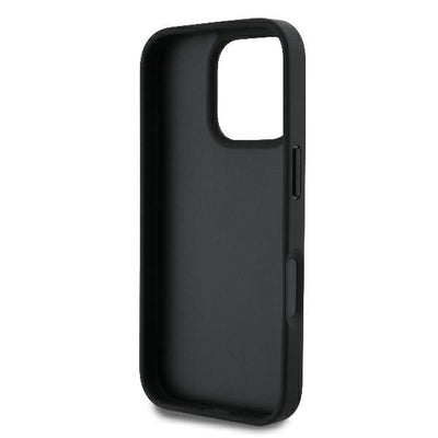 Guess Leather 4G Triangle Strass MagSafe Case for iPhone 16 Pro Max - Black