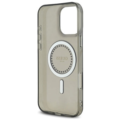 Guess IML Rhinestones MagSafe iPhone 16 Pro Case - Black