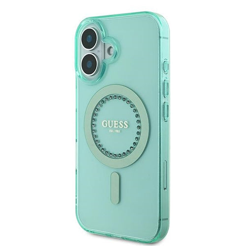 Guess IML Rhinestones MagSafe iPhone 16 Plus Case - Green
