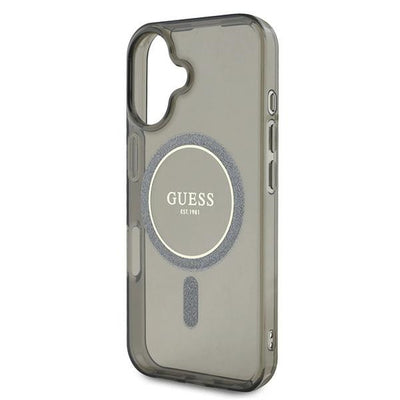 Guess IML Glitter Circle MagSafe case for iPhone 16 - black