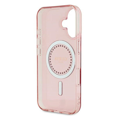Guess IML Rhinestones MagSafe iPhone 16 Case - Pink