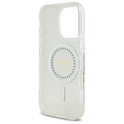 Guess IML Rhinestones MagSafe Case for iPhone 16 Pro Max - White