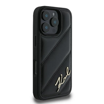 Karl Lagerfeld Quilted Signature iPhone 16 Pro Case - Black