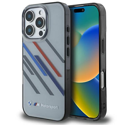 BMW Motosport IML Random Stripes iPhone 16 Pro Case - Gray