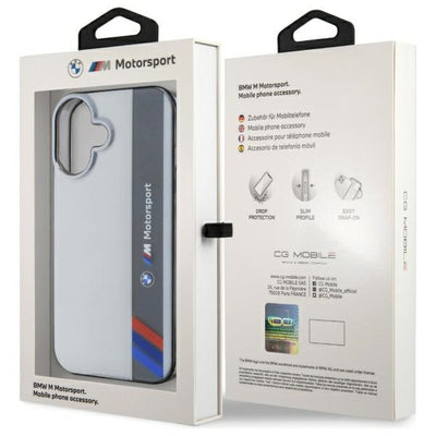 BMW Motosport IML Vertical Stripe iPhone 16 Case - Gray
