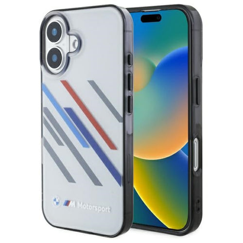 BMW Motosport IML Random Stripes iPhone 16 Case - Gray