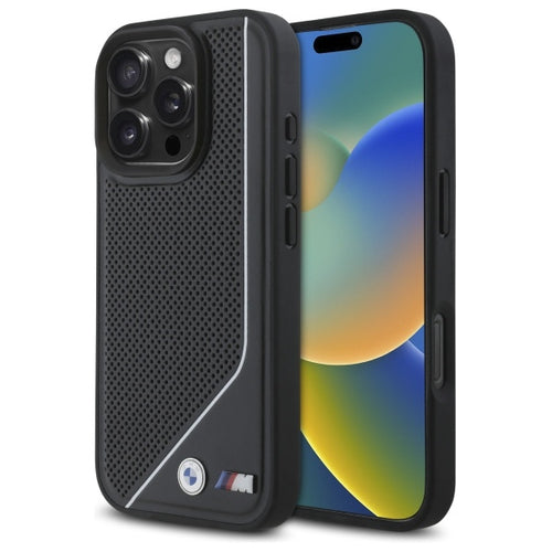 BMW M Perforated Twisted Line MagSafe case for iPhone 16 Pro - black