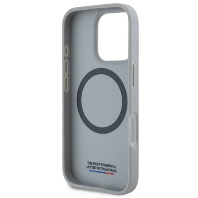 BMW M Carbon Tricolor Line MagSafe Case for iPhone 16 Pro - Gray