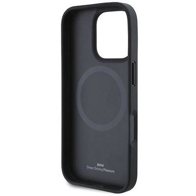 BMW M Perforated Tricolor Line MagSafe Case for iPhone 16 Pro - Black