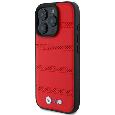 BMW M Perforated And Stitched Line MagSafe case for iPhone 16 Pro - red