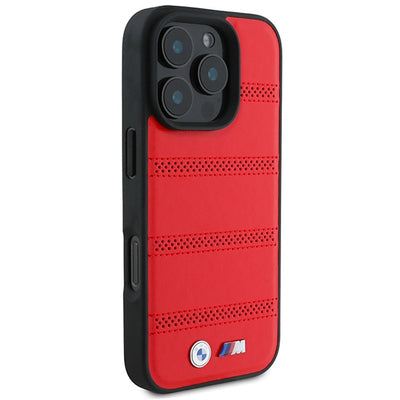 BMW M Perforated And Stitched Line MagSafe case for iPhone 16 Pro - red