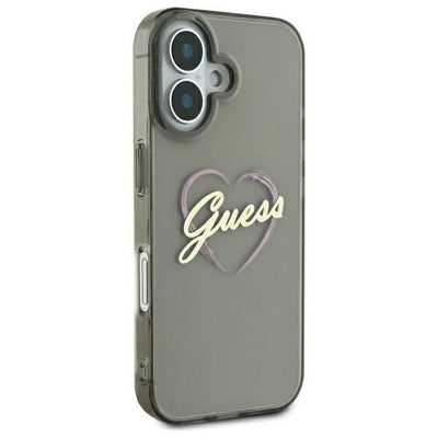 Guess IML Heart iPhone 16 Case - Black