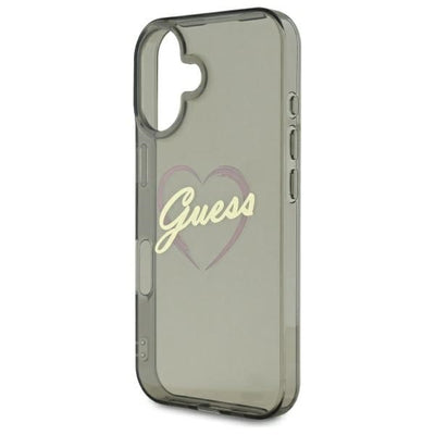 Guess IML Heart iPhone 16 Case - Black