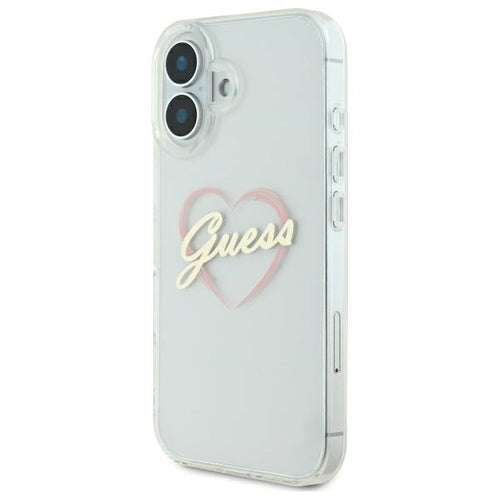 Guess IML Heart iPhone 16 Case - Transparent