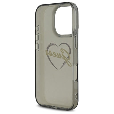 Guess IML Heart Case for iPhone 16 Pro Max - Black